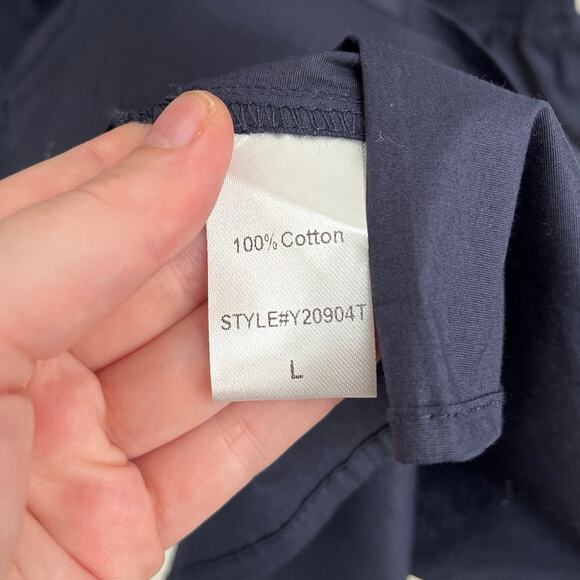 Tuckernuck Pomander Place Navy Cotton Poplin Kenzo Tiered Shift Dress - Large - Picture 9 of 12